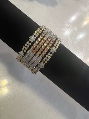 Rose Gold and Silver Crystal bangles